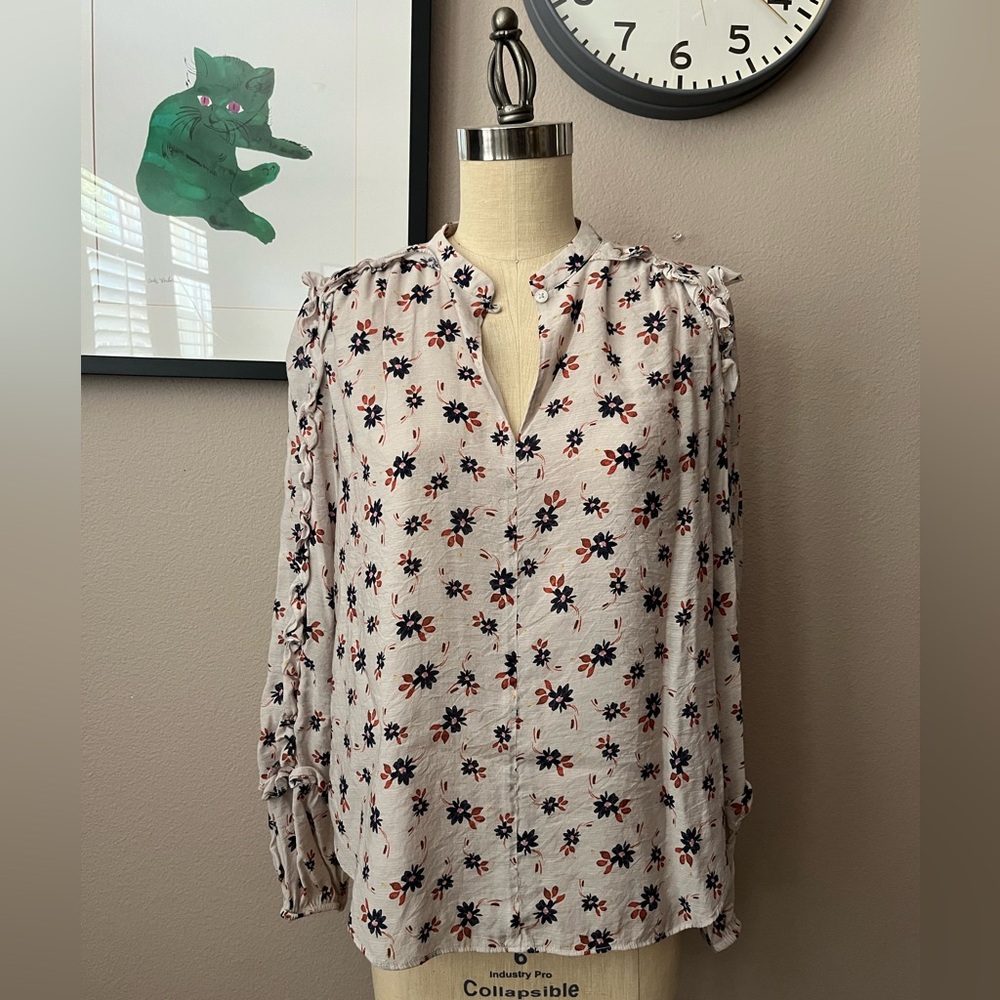 Ann Taylor Gray Blouse Elegant Top